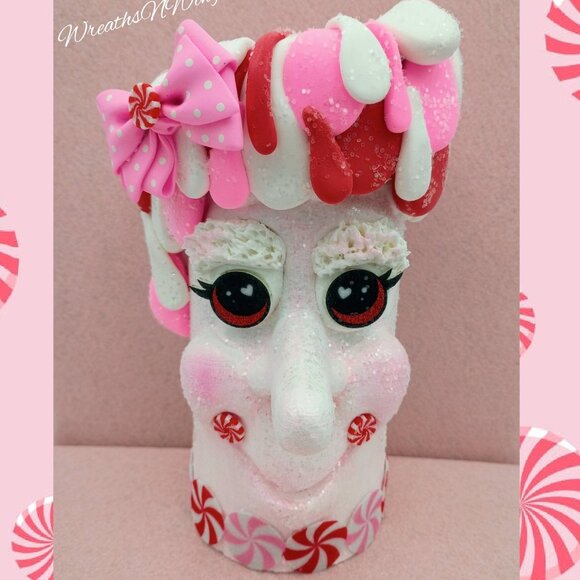 Peppermint Lady Christmas Candle, Christmas Decor, Home Decor, Christmas Candle - Picture 1 of 11